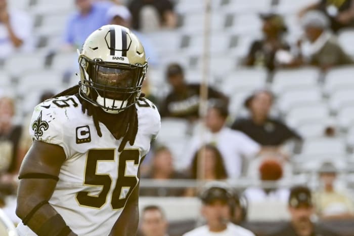 New Orleans Saints linebacker Demario Davis (56). Mandatory Credit: Tommy Gilligan-USA TODAY Sports